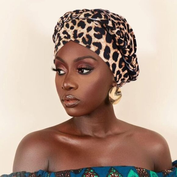 Women Turban Caps Beanie Pre-Tied Twist Headscarf Chemo Hair Cover Lightweight main image 2
